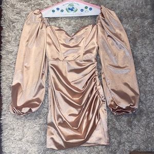 Satin Rose Gold Short Dress